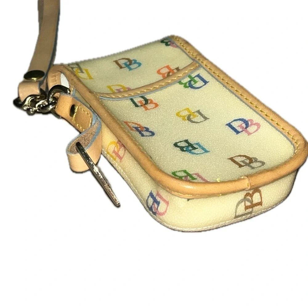 Vintage Dooney & Bourke Rainbow Monogram Wristlet Phone Case